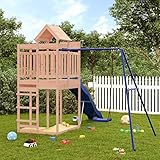 Spielturm, BULANED Spielplatz Kinder Outdoor, Spielturm Mit Rutsche Und Schaukel, Spielhaus Garten, Kinderspielplatz, Garten Spielgeräte, Massivholz Douglasie