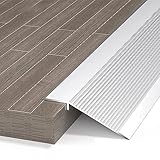 Übergangsleiste Bodenübergangsstreifen Aus Metall, 10 cm Breit, Schwellenstreifen für Türen, Bodenbelag, Verbindungsstreifen, Teppichkantenverkleidung, für Holz zu Fliesen, Laminat (Color : White)