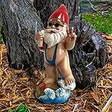 JOKBEN Gartenzwerg GNOME Ornament Life Ring Design Garten Skulpturen oder Statuen für Yard Dekorationen Spaß Gartendeko für Draußen Außen Patio Dekor (Schwimmkreis)