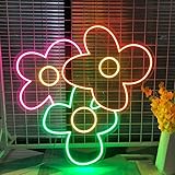 LED-Neonschild, buntes Blumen-Neonschild, LED-visuelle Wandleuchten, Dekor, Business-Neonlampe