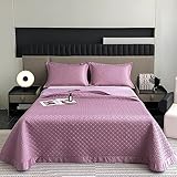XIUWOUG Tagesdecke 240X260cm Bettüberwurf 3 Teilig Mikrofaser Gesteppter Bettdecke Doppelbett Stepp Decke Als Schlafzimmer Steppdecke Mit Kissenbezug Für Bett,Lila,240x260
