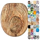 Sanilo WC-Sitz mit Absenkautomatik I Hochwertiger Toilettensitz aus Holz I Toilettendeckel in verschiedenen Motiven (Rustikal)