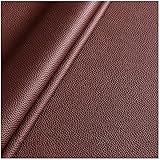 Kunstleder Lederstoff Lederimitat Rotbraun 1.2mm Dick Kunstleder Material Big Litschi Muster Kleidung Schneiderei Polster Kunstleder Stoff Wasserdichtes Sofa Autositzbezüge 138cmx100cm(Size:4M×1.38M)