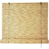 Natural Retro Schilf Vorhang, Bambusrollo Outdoor Wetterfest,Rollo Bambus Handgewebt,Sonnenschutzrollos, Bambus Raffrollo Vorhang für Balkon Blickschutz,Anpassbar,95x135cm/37x53in(WxH)