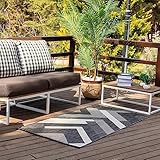 Surya Tekeli Teppich Schlafzimmer, Wohnzimmer, Esszimmer, Flur - Moderne Boho Teppich Geometrisches Muster - Weicher Skandinavisch Wohnzimmerteppich Anthrazit, Elfenbein - Carpet 80x150cm Groß Teppich