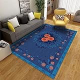 AU-OZNER Teppich modern Dunkelblauer Teppich, Balkon kann leicht gewaschen und einfach gepflastert werdenrug Carpet,Dunkelblau,100x160cm