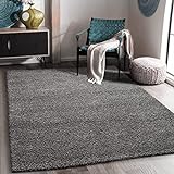 Fabrica Home Teppiche für Wohnzimmer - Solid Color Shaggy Teppich, Modern Flächenteppich - Grau, 120x170 cm