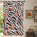 Zebra Cartoon Fuchs Sheer Vorhang Zebra Drucke Sheer Fenster Voile Vorhänge für Wohnzimmer Schlafzimmer Zimmer Küche Esszimmer Dekor 139 x 198 cm