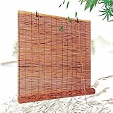 Schilf Vorhang Retro Bambusrollo Wetterfest Sonnenschutz Rollo Mit Lifter Bambus Rollo Jalousine Aussenbereich Holzrollo Lichtfilterung Vorhänge Für Patio Balkon,70x140cm