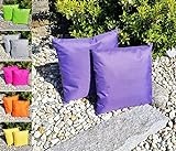 JACK 45x45cm Outdoor Lounge Kissen Dekokissen inkl. Füllung Wasserabweisend Sitzkissen Garten Stuhl Lotus Effekt, Farbe:Lila