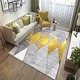 AD6H-CZ Grauer Teppich, rautenförmiger Jugend Teppich, leicht zu pfleglicher weicher Baby Teppich,Grau,120x180cm