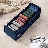 Unterwäsche, BH-Aufbewahrungsbox, Schubladen-Organizer, Kleiderschrank, Schubladenteiler, Kleidungs-Aufbewahrungsbox für Schals, Socken, BH-Organizer, Cajones-B-Marineblau unter 11 Gittern