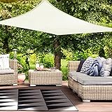 HAIKUS Sonnensegel Wasserdicht Rechteckig 4x6m Sonnenschutz Wasserabweisend Premium PES Polyester mit UV Schutz für Balkon Garten Terrasse Creme