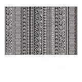 AMBATTERY 120X180Cm Türmatte Marokkanischer Stil Bodenmatte Bohemian Style Schwarzer Teppich Wohnzimmer Esszimmer, Schlafzimmer pflegeleicht großer Teppich waschbar