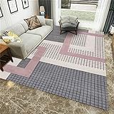 Teppich babydeko mädchenzimmerModerner Stil rosa-Grauer geometrischer Muster Sofa Teppich mehrere Größenmädchen Teppich kinderzimmer120x200cm