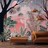 Fototapete Nordischer Retro-südostasiatischer tropischer Dschungel Innen l De Moderne Tapete Wandbilder Wohnzimmer Schlafzimmer Wand Dekoration 3D Wandtapete Tapeten 450x315cm Yuekuomao3557