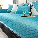 Sofabezug Sofaüberwürfe Rutschfest Sofaschoner für Hunde Eisseide Couchbezüge Sofahusse für L Form Ecksofa Sofa/Couch Überzug/überwurfdecke/überwurf Sofa Abdeckung Schonbezüge,BlueB-110*240cm