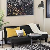 Produce Shop Mikrofaser Schlafsofa Samt Effekt 2-Sitzer modernes Design Amethyst - Schwarz