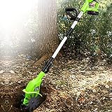 VOIV Akku-Motorhacke, 20V Gartenhacke, verstellbare elektrische Motorhacke, (300 Watt, 19 cm Arbeitsbreite, 15 cm Arbeitstiefe) (Grün)