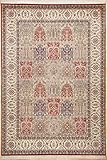 Teppich Marke THEKO orientalischer handgeknuepfter Designer Teppich Farbe Rot Creme Groesse auswaehlen 140 x 200 cm