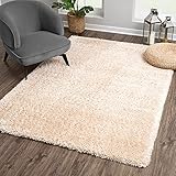 SANAT Porto Shaggy Wohnzimmer Teppich - Hochflor Zottel-Teppiche für Wohnzimmer, Schlafzimmer, Küche, Flure, Kinderzimmer - Leicht Zu Reinigen, Superweich, Modern Teppich Beige 200 x 290 cm