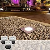Smart LED Zigbee Bodeneinbaustrahler | Starterset 3 Stück inkl. Kabel | RGBWW Multicolor und Weiß Farbwechsel | Gartenleuchte für außen 6W | 24V Plug & Play System | Smart Life-App steuerbar |