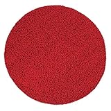 Paco Home Hochflor Teppich Wohnzimmer Rund Shaggy Langflor Weich Flauschig Modern Unifarben, Grösse:Ø 80 cm Rund, Farbe:Rot