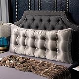 ZZYK Übergroßes Keillesekissen, Modernes Bettkopfteilkissen Waschbare Positionierungsstütze Rückenlehne, Geeignet Für Den Schlafsaal des Schlafzimmers,Grau,Twin(39'/100cm)