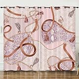 Vorhänge Rosa Braun Verdunkelungsvorhang Weich Vorhang Blickdicht Wohnzimmer Verdunklungsvorhänge Schlafzimmer Gardine Blickdicht Curtains Schallschutz Blickdichte Vorhänge 2x100x240cm