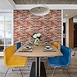 jieGorge Wandaufkleber, 3D-Ziegelstein, rustikaler Effekt, selbstklebend, Heimdekoration, Verkauf (rot)