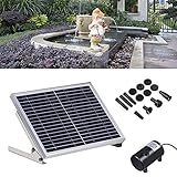 10W Solar Springbrunnen für Außen, Upgrade DIY Teichpumpe Solar Verstellbarem Ständer Solarbrunnen mit 6 Fontänenstile Solar Wasserpumpe für Brunnen Garten Teich 1000L/h