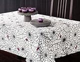 Arlee Table Trends Tischdecke aus Stoff, Motiv: Halloween-Spinnennetze, 152 x 213 cm, rechteckig, Schwarz / Violett