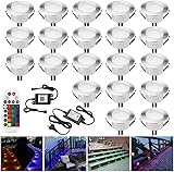 20er Bluetooth RGBWW LED Bodeneinbauleuchte Außen 1 W Ø61 mm IP67 Wasserdicht LED Einbaustrahler Patio Küche Garten LED Lampe Komplettset