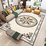 RUGMRZ Baby Teppich 70 x 140 cm Roter Blumen Grauer kreisförmiger dekorativer Restaurant Teppich kann gewaschen Werden Bettumrandung Teppich 3 Teilig