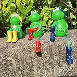 HENGBIRD Deko Garten Frosch Figuren 3 Stück Frösche Gartendeko Tiere Hängende Miniteich Harz Statue Garten Frosch für Außen Garten Rasen Balkon und Terrasse Balkon Wohnzimmer Office Deko