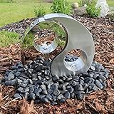 CLGarden Edelstahl Springbrunnen Yin Yang mit LED Beleuchtung Komplett Set