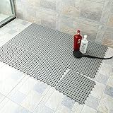 Badematte quadratisch DIY Duschmatte Nicht rutschende Matte für Badezimmer mit Entwässerungsloch,Antibakteriell Antirutschmatte Dusche rutschfest Anti Schimmel,sicherer Halt,30*30cm,Maschinenwaschbar