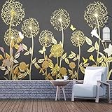 Fototapete Tapete Goldene geprägte Pflanzenblumenkunst Luxus l De Parede Moderne Wandtapete 3D Wandbilder Tapeten Wohnzimmer Schlafzimmer Wand Dekoration 250x175cm Tongshunj2338