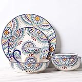 6-teiliges Muster mediterranes Keramik-Geschirr-Set westliche Hausgerichte Kombination Mode Kreativität Obst Tiefe Schüssel Salatschüssel