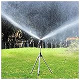 Rasensprenger mit Stativ, 360° Automatisch Rotierender Garten Wassersprenger, Teleskop Rasensprinkler Gartensprinkler, Gartenbewässerung Sprinkler für Rasen, Pflanzen, Blumen, Gemüse (A)