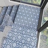 EMISOO 5 Stück Treppenmatten, Rutschfester Gummirücken, Rutschfester Teppich, Treppenstufen, waschbare Treppenmatten, Teppich, Treppenstufen, Massivholzstufen, schalldichte Matten,A,30x100cm