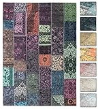 TESSO LIVING Kelim Patchwork Teppich Wohnzimmer Mehrfach 120 X 160 cm, Moderner Kurzflor Teppich, Super Soft, Formen verfügbar