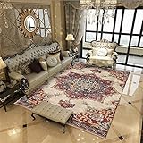 Kunsen Teppich kurzflorteppich büroWohnzimmer kleine Dekoration rote Blumen Dekoration Retro Teppich verschleiß festraumdeko60x120cm
