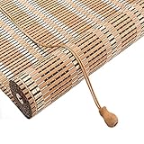 Bambusrollos für Fenster, Bambus-Rollos für den Außenbereich, wasserdicht/Sichtschutz, Bambus-Vorhangjalousien, für Terrasse, Balkon, Veranda, Tür, Garten-Sonnenschutz (Größe: B 130 x H 200