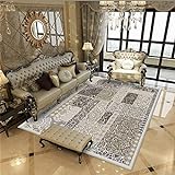 Kunsen Zimmer deko waschbare Teppich Retro Teppich grau Blumen Design Wohnzimmer Teppich langlebig Teppich kuschelig 160x230cm