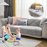 Wrneaoch Samt Sofa überzug 1 2 3 4 Sitzer Kissenbezug Sofa überzug l Form nordische Mode StilBequemes Kaschmir-Sofa überzug l Form großGeeignet für Schlafzimmer, Wohnzimmer, Arbeitszimmer, Garderobe