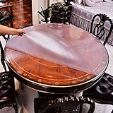 Runde Tischdecke, wasserdicht und öldicht, PVC, weiches Glas, Tischmatte, Kristallplatte, Hoteldecke, Couchtisch, Matte, Dekoration, 130 cm Kreis