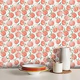 Tapete Pfirsichrosa Vliestapete Klebefolie Möbel Leicht Abzuziehen Selbstklebende Tapete Schlafzimmer Küchenrückwand Tapete Selbstklebend for Living Room 40x100cm