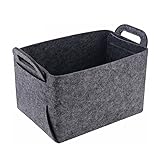 Filzkorb für Kaminholz Filztasche Kaminkorb Filz Einkaufskorb Kaminholzkorb mit Griff Faltbare Feuerholzkorb für Brennholz Spielzeug Zeitschriften