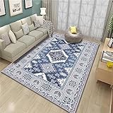 RUGMRZ Pastell Deko Area Rug Wohnzimmer Teppich grau-blau Home Decoration Zubehör schadet dem Boden Nicht Couchtisch Modern Teppich 140 x 200 cm